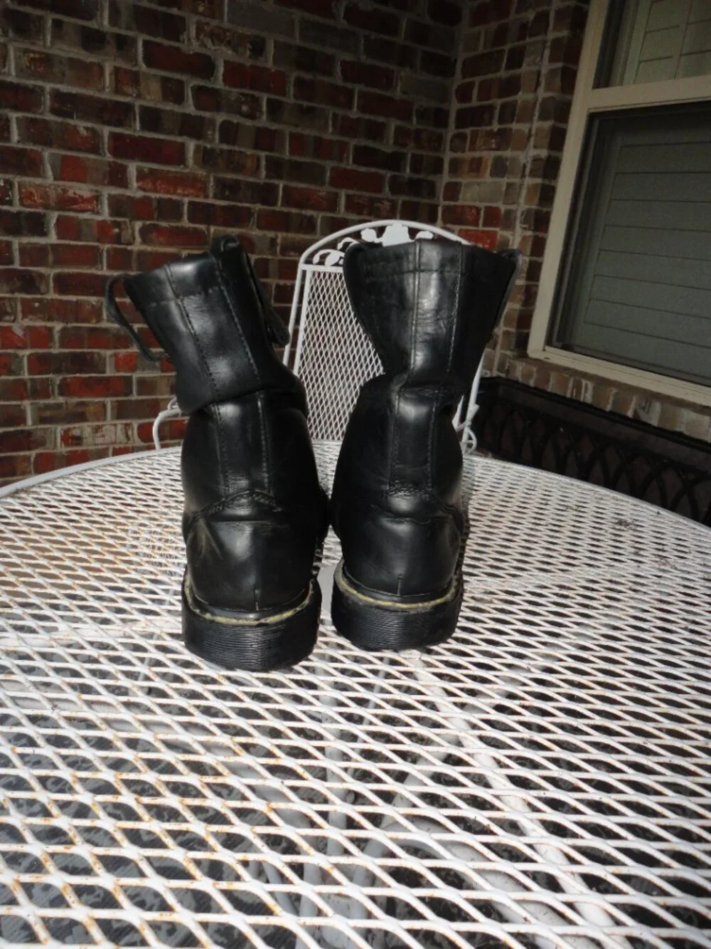 DR MARTENS Black Leather Steel Toe Men's Industrial Work Boots Size 12